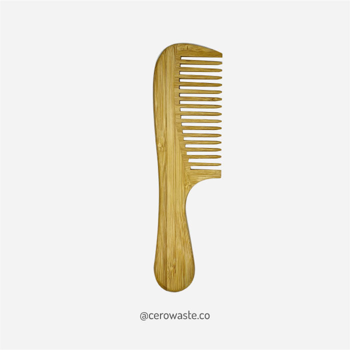Peineta de bambú cabello crespo