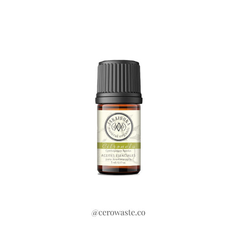 Aceite Esencial de Citronela 5 ml, Evita la Depresion y Alivia Dolores de Cabeza, Cuidado Personal, cerowasteshop, Tienda Ecologica Online, Basura Cero, Zero Waste Colombia