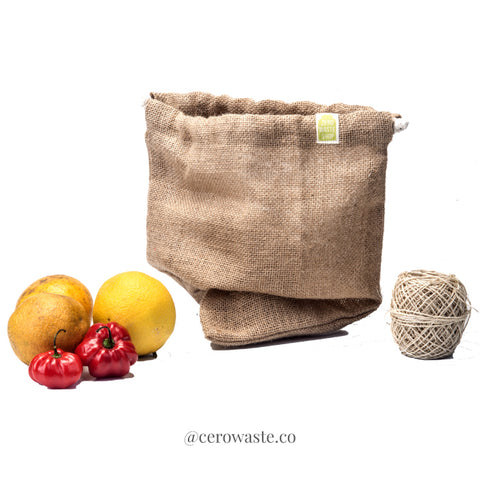 Bolsas de Yute Resistentes, Para Compra de Frutas y Verduras, Hogar, cerowasteshop, Tienda Ecologica Online, Basura Cero, Zero Waste Colombia