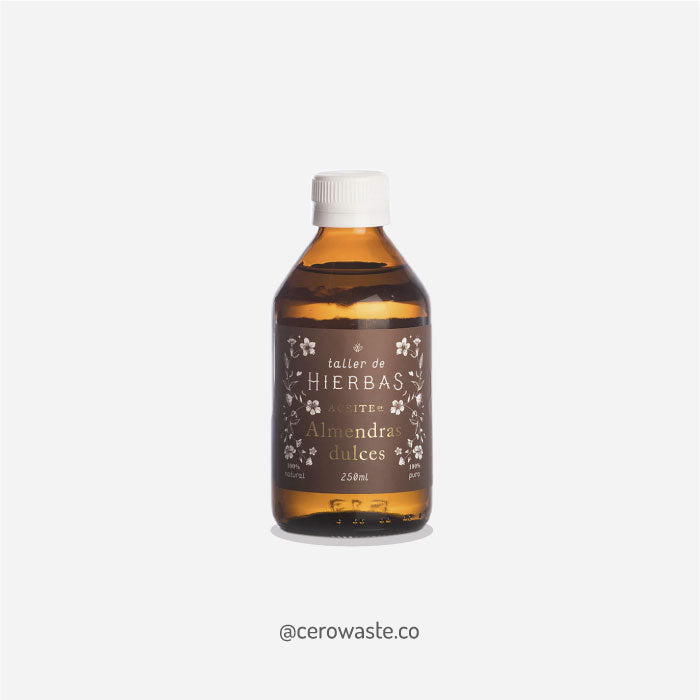 Aceite de Almendras Hidratante, Prensado en Frio Natural, Cuidado Personal, cerowasteshop, Tienda Online Cero Desperdicio Colombia, Zero Waste