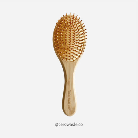 Cepillo de Bambu Mediano Para Cabello, Cuidado Capilar, Cuidado Personal, cerowasteshop, Tienda Ecologica Online, Basura Cero, Zero Waste Colombia