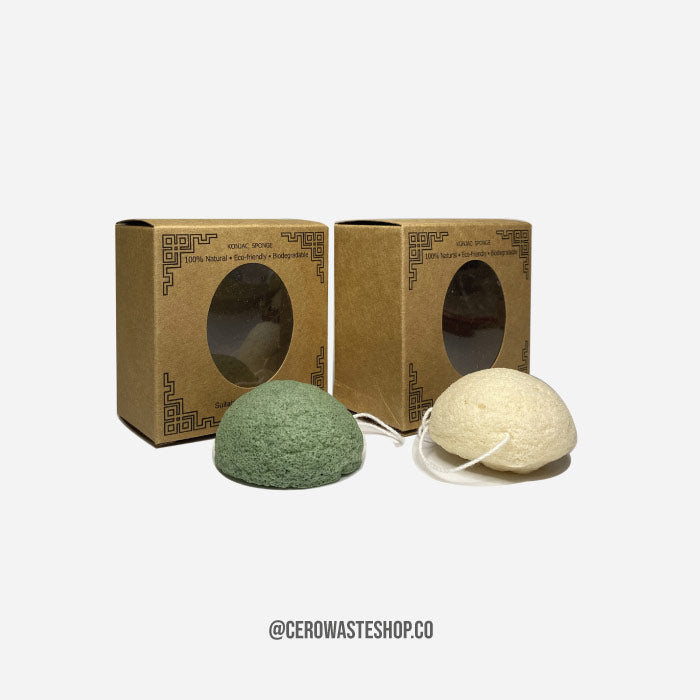 Esponjas de Konjac Para Exfoliar el Rostro, Compostables, Cuidado Personal, cerowasteshop, Tienda Ecologica Online, Basura Cero, Zero Waste Colombia