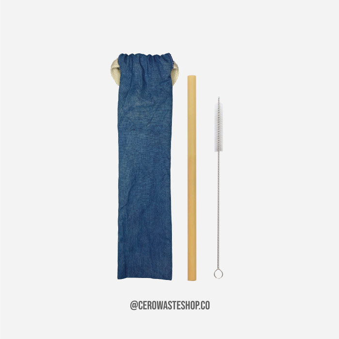 Kit Pitillo de Bambu, Para Llevar, cerowasteshop, Tienda Ecologica Online, Basura Cero, Zero Waste Colombia