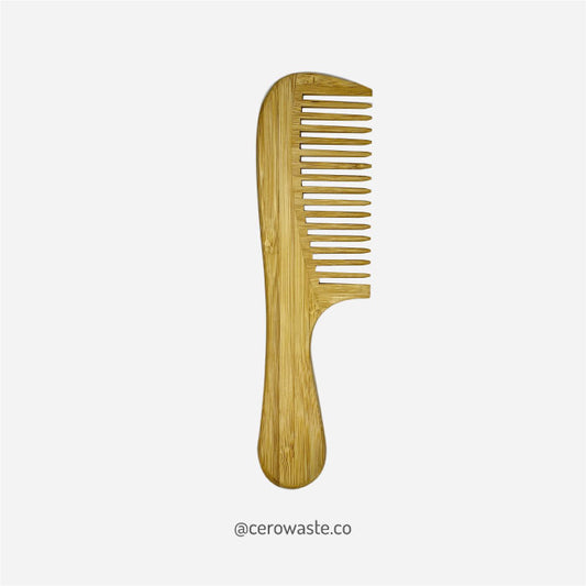 Peineta de bambú cabello crespo