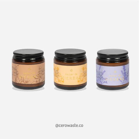 Velas Ecologicas de Cera de Soya, Con Aceites Esenciales, Bienestar, cerowasteshop, Tienda Ecologica Online, Basura Cero, Zero Waste Colombia