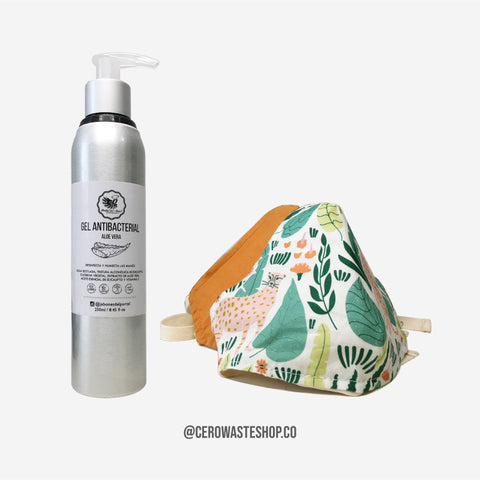 Tapabocas de Algodon Organico, Gel Antibacterial Natural, cerowasteshop, Tienda Ecologica Online, Basura Cero, Zero Waste Colombia